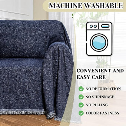 MEETSKY Navy Blue Couch Cover Sofa Covers Single Recliner Couch Cover, Sofa - Image 6