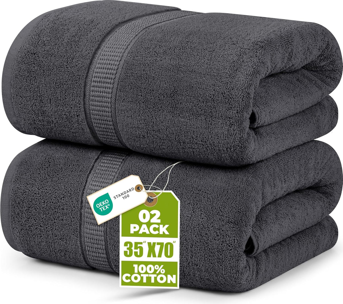 utopia towels jumbo bath sheets, 2 pack, 35x70 shown in use