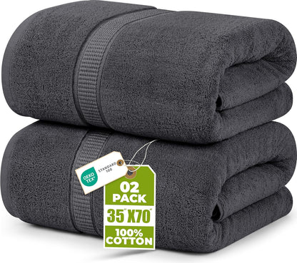 utopia towels jumbo bath sheets, 2 pack, 35x70 shown in use