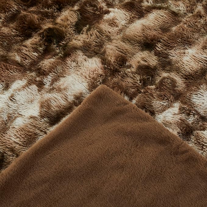 Faux Fur Throw Blanket for Couch Cozy Fuzzy Soft Plush Thick Fluffy Fleece - Image 3