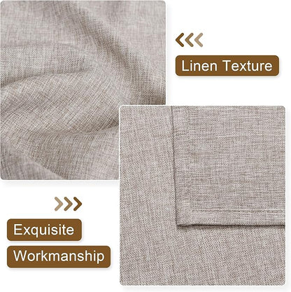 Hiasan Farmhouse Valance Curtains Faux Linen Light Filtering Rod Pocket Window - Image 2