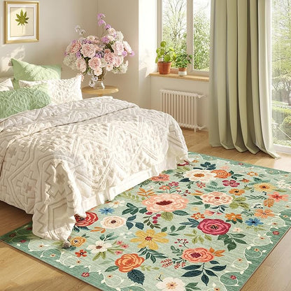 DUKINO 5x7 Area Rug, Floral Rugs - Image 7