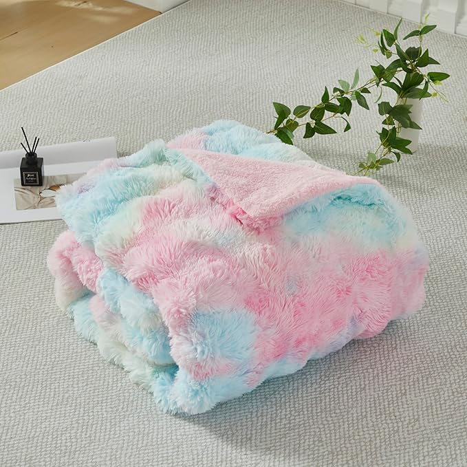 Faux Fur Throw Blanket for Couch Cozy Fuzzy Soft Plush Thick Fluffy Fleece - Image 5