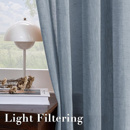 H.VERSAILTEX Linen Semi Sheer Curtains 72 inch Length Energy Saving Easy Care - Image 5