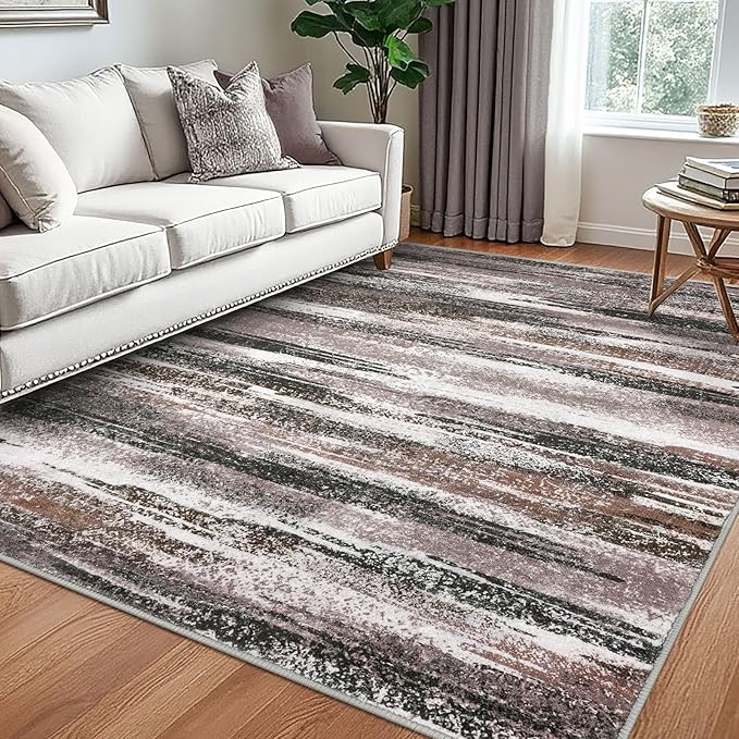 Modern Abstract 5x7 Machine Washable Area Rug Non-Slip Soft Bedroom Living Romm by lansny