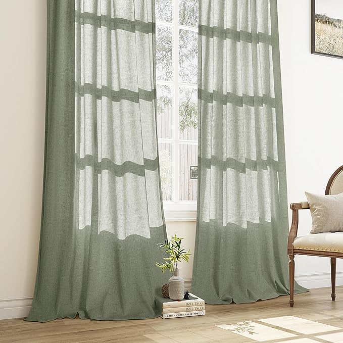 Green Pinch Pleated 90 Inch Curtains 2 Panels - Image 4