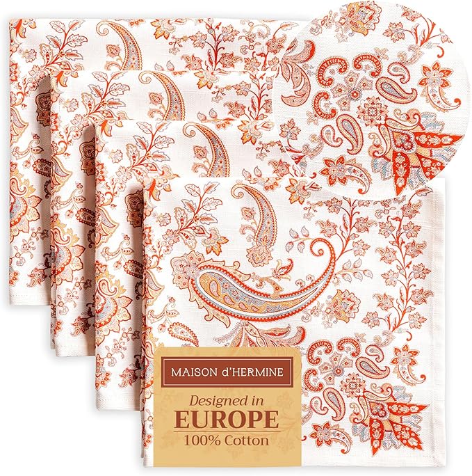 Maison d' Hermine Cloth Napkins Set of 4 100% Cotton by MaisondHermine