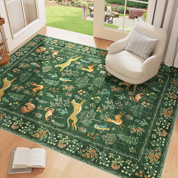DUKINO 3x5 Rug, Washable Animal Area Rug - Image 2