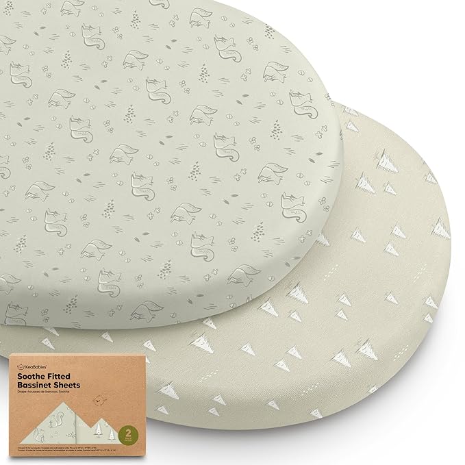 2-Pack Organic Bassinet Sheets for Girls, Boys by KeaBabies