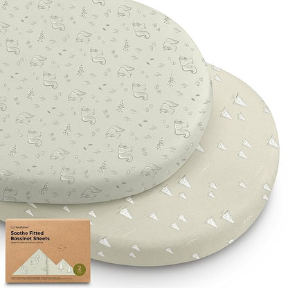 2-Pack Organic Bassinet Sheets for Girls, Boys by KeaBabies