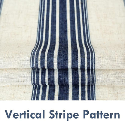 DriftAway Farmhouse Vertical Striped Linen Blend Textured Light Filtering Semi - Image 3