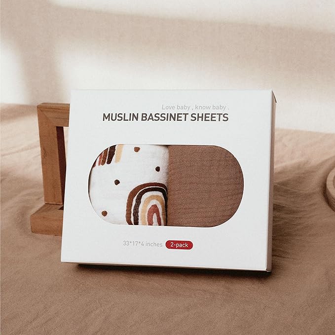 Muslin Bassinet Fitted Sheets, 2 Pack - Image 7