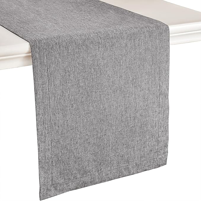 Mebakuk Linen Farmhouse Table Runner Large Burlap Style Soft and Waterproof by MebakukFocusingonHomeLife