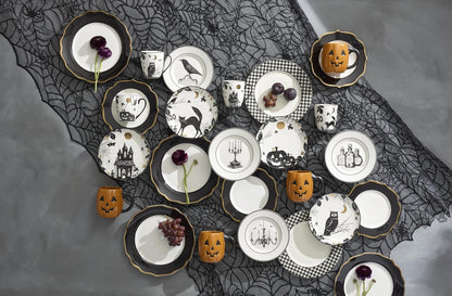 Lenox Haunted Halloween 4-Piece Accent Plates, Appetizer Plate Set for 4
