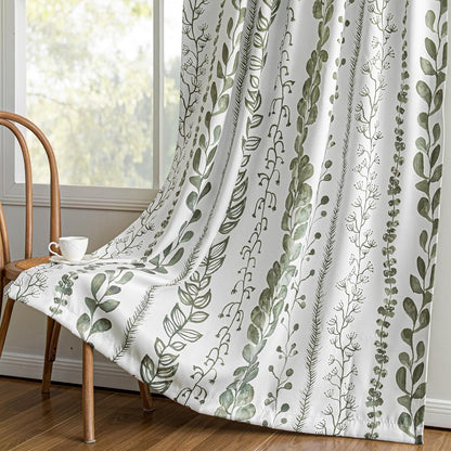 meetsky sage green blackout curtains 63 inches long, side view