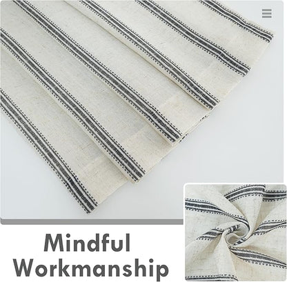 DriftAway Farmhouse Vertical Striped Linen Blend Textured Light Filtering Semi - Image 4