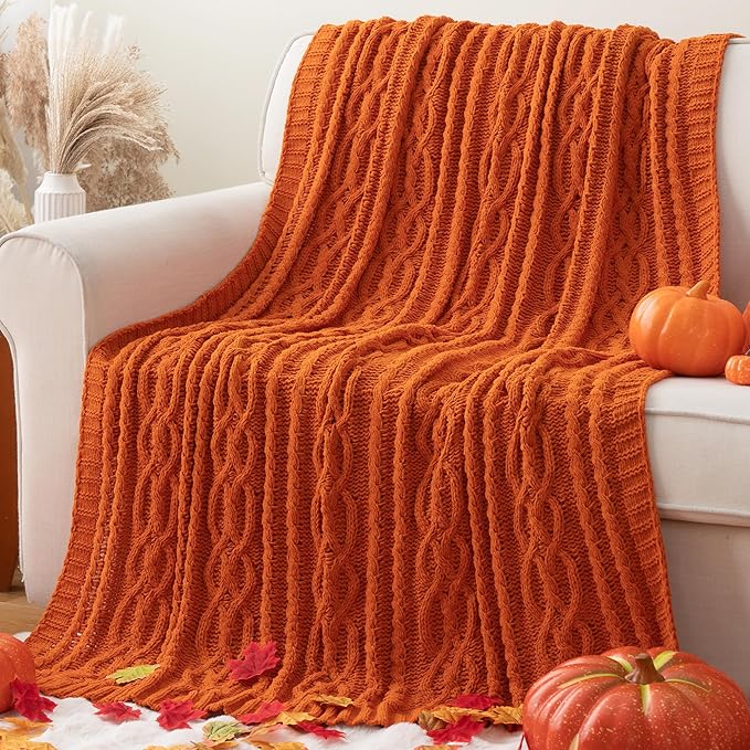 Battilo Burnt Orange Throw Blanket - Image 3