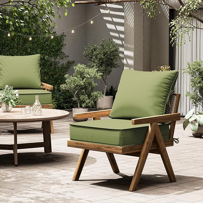 Outdoor Seat Cushion Set 22 L × 24 W × 5 H Inch Waterproof & Fade Resistant - Image 7