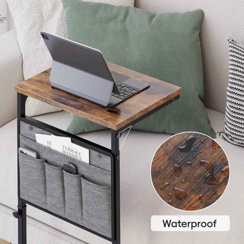 Vagusicc C Shaped End Table, Small Side Table for Couch, Adjustable Height So...
