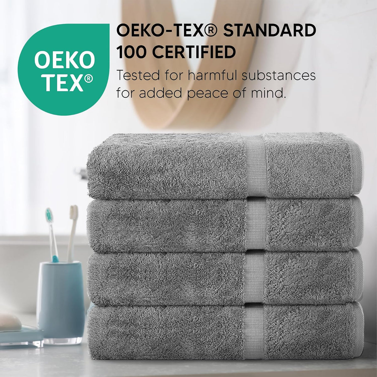 chakir turkish linens 100% cotton 4-pack bath towels, side view