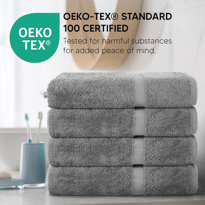 chakir turkish linens 100% cotton 4-pack bath towels, side view