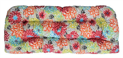 RSH DECOR: Tufted Wicker Loveseat Cushion | 41” x 19" | All-Weather Spun Fabric by RSHDECOR