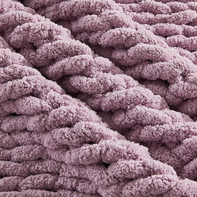 Carriediosa Chunky Knit Throw Blanket 50" X 60", 100% Hand Made Large Chenille - Image 7