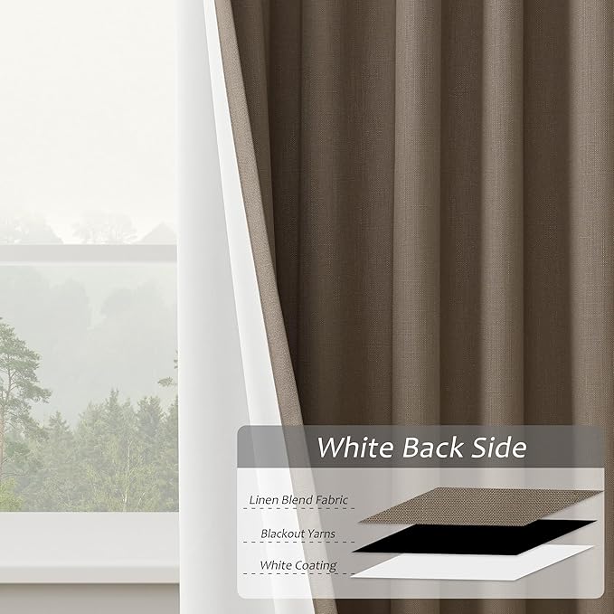 Dark Taupe Blackout Curtains 84 Inch Long - Image 5
