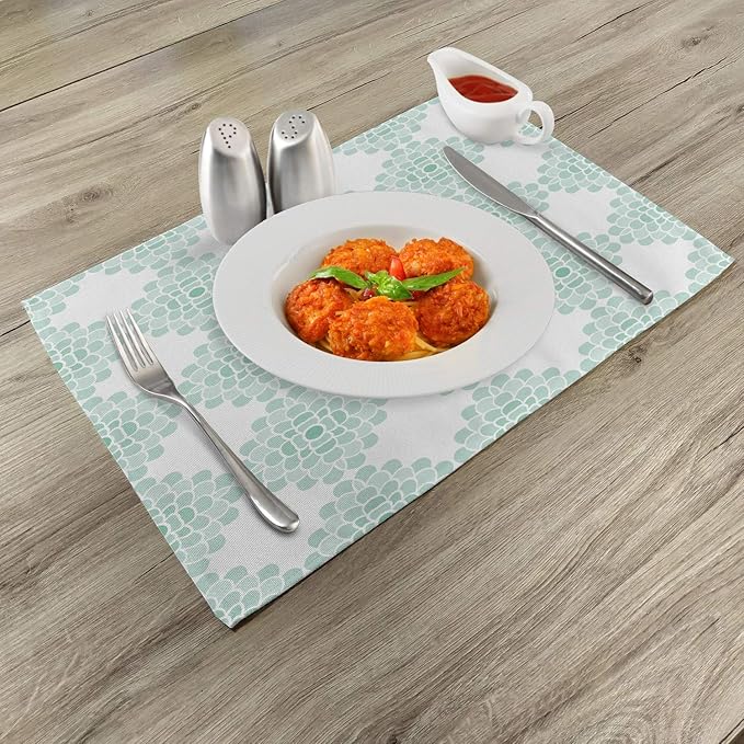 Ambesonne Floral Place Mats Set of 4, Abstract Horizontal Lines Geometric Bold - Image 2