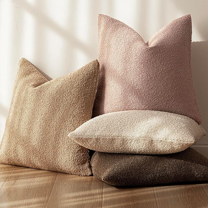 Foindtower Decorative Textured Boucle Throw Pillow Covers Accent Solid Pillow - Image 6