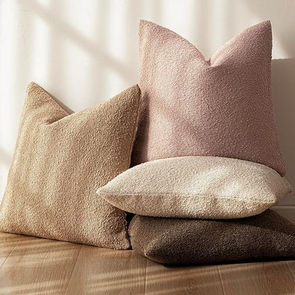 Foindtower Decorative Textured Boucle Throw Pillow Covers Accent Solid Pillow - Image 6