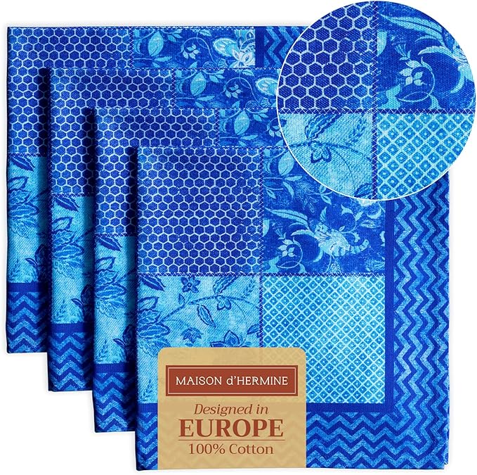Maison d' Hermine Cloth Napkins Set of 4 100% Cotton Everyday Reusable Square by MaisondHermine