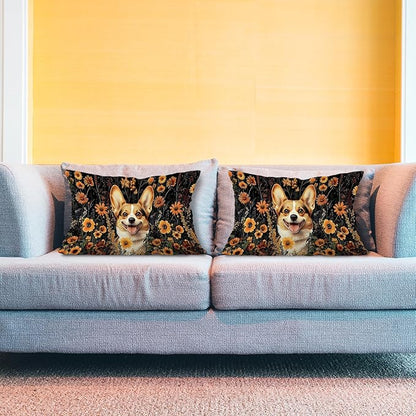 Moody Floral Corgi Pillow Covers 12x20 Set of 2, Gifts - Image 3