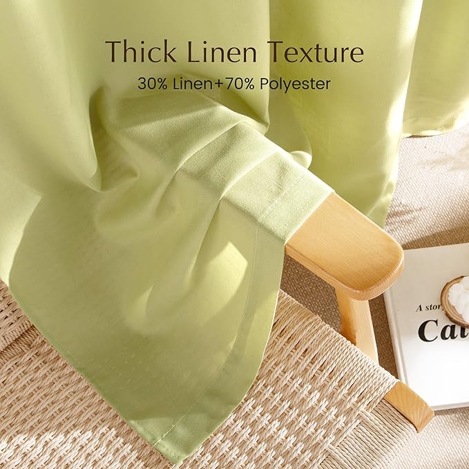 NICETOWN Fresh Green Linen Curtains - Image 4