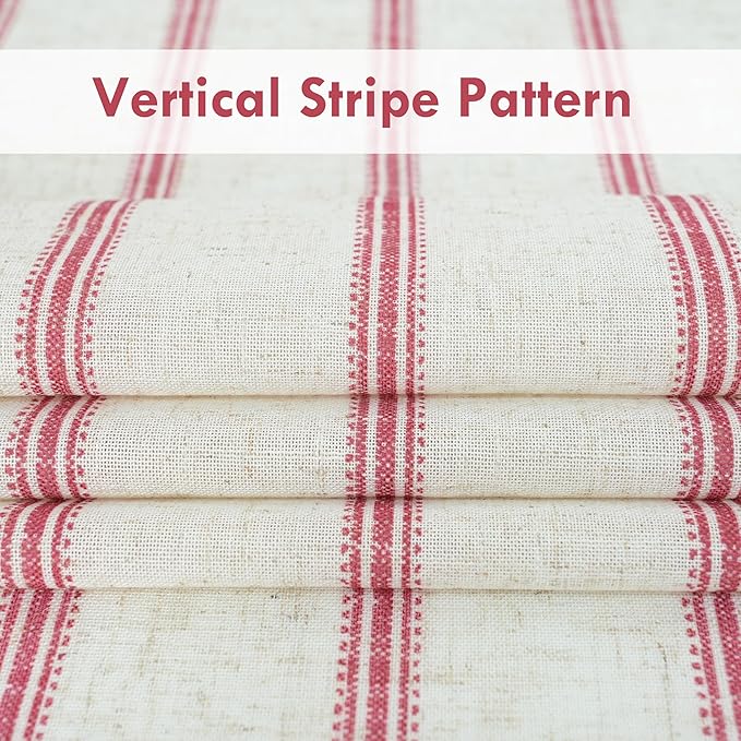 DriftAway Farmhouse Vertical Striped Linen Blend Textured Light Filtering Semi - Image 4