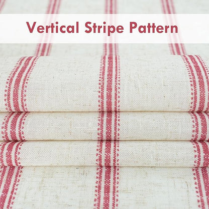 DriftAway Farmhouse Vertical Striped Linen Blend Textured Light Filtering Semi - Image 4
