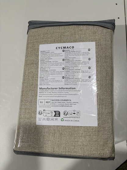 Linen 100% Blackout Curtains for Bedroom, Back Tab/Rod Pocket Room Darkening - Image 9