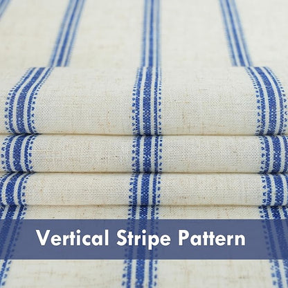 DriftAway Farmhouse Vertical Striped Linen Blend Textured Light Filtering Semi - Image 5