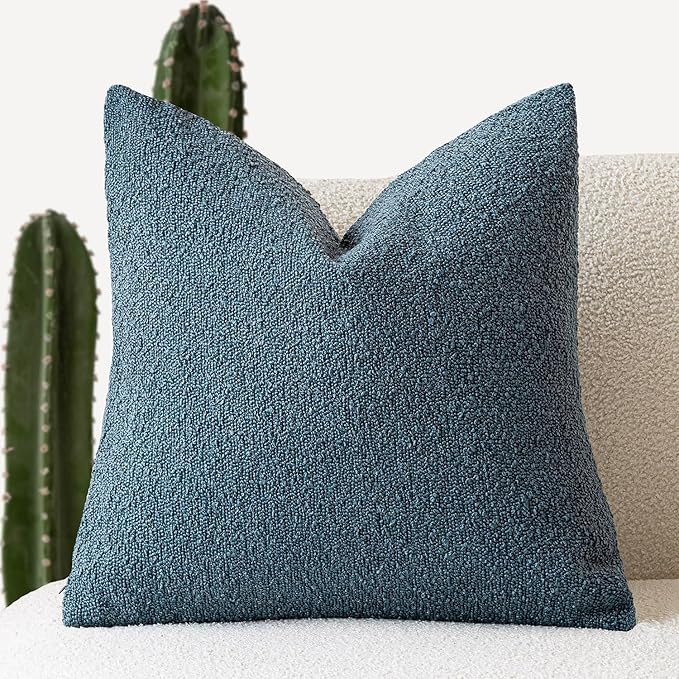 Foindtower Decorative Textured Boucle Throw Pillow Covers Accent Solid Pillow by Foindtower