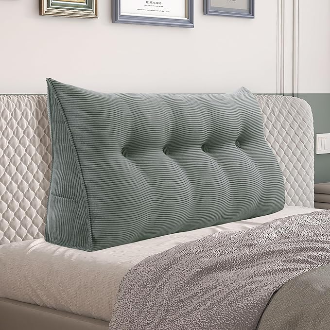 Daneey Headboard Pillow Full, Triangular Wedge Headboard Pillow by Daneey