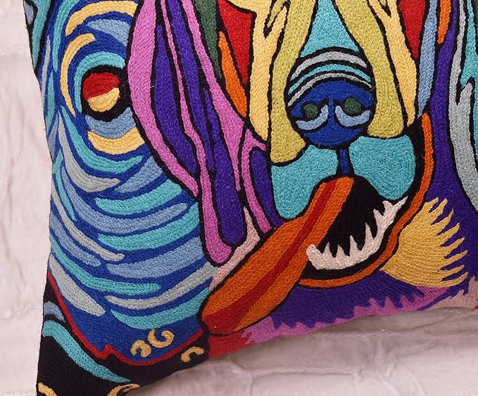 Picasso Dog Pillow Cover | Starry Night & Abstract Dogs Accent Pillows | Hand - Image 9