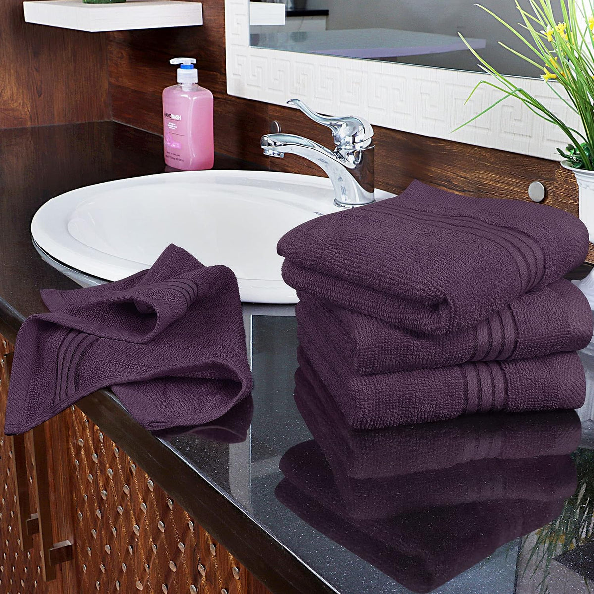 utopia towels 12 pack premium wash cloths, 12x12, front angle view