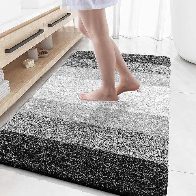 OLANLY Bathroom Rugs Mat 59x35, Extra Soft Absorbent Microfiber Bath Rugs by OLANLY