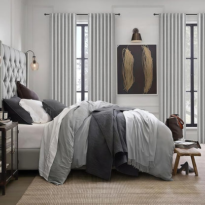 Grey Blackout Curtains 84 Inch Length 2 Panels Set - Image 6