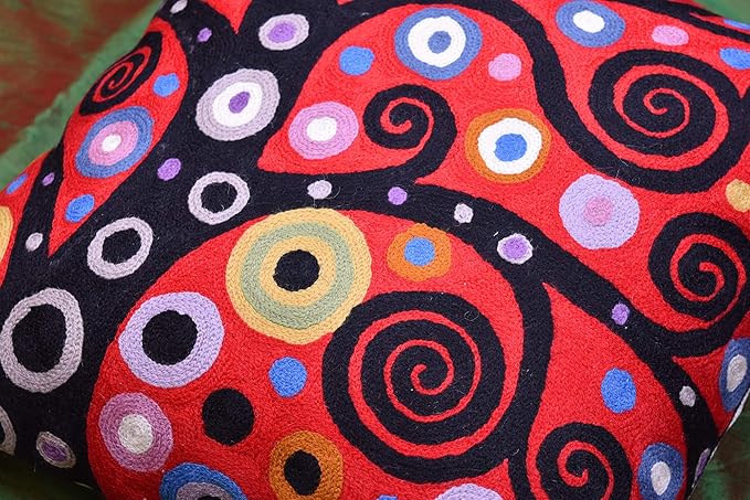 Klimt Tree of Life Pillow Cover | Red Floral Pillowcase | Flower Accent Pillows - Image 7