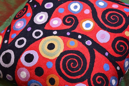 Klimt Tree of Life Pillow Cover | Red Floral Pillowcase | Flower Accent Pillows - Image 7
