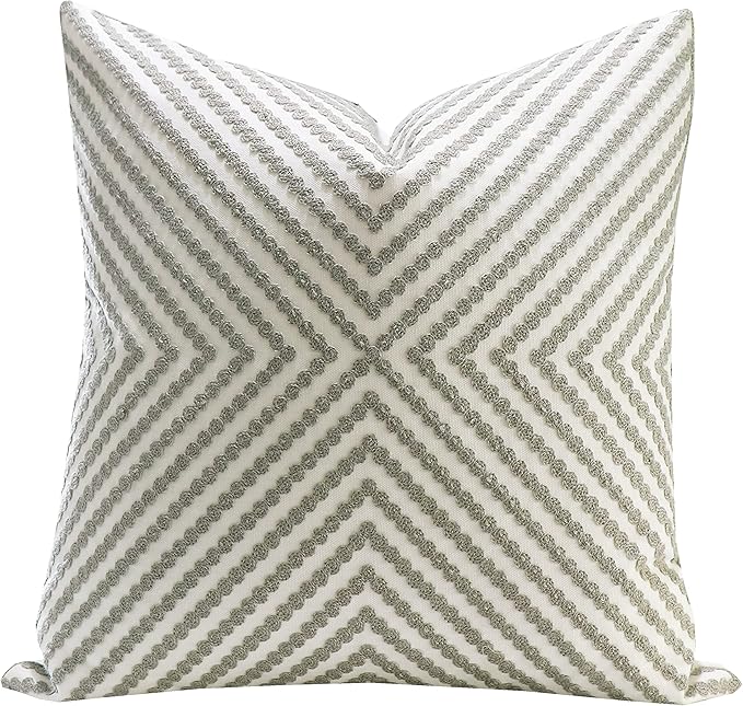 Slow Cow Decorative Embroidery Cushion Cover Grey Dots Embroidered Throw Pillow by SLOW+COW