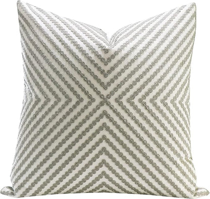 Slow Cow Decorative Embroidery Cushion Cover Grey Dots Embroidered Throw Pillow by SLOW+COW