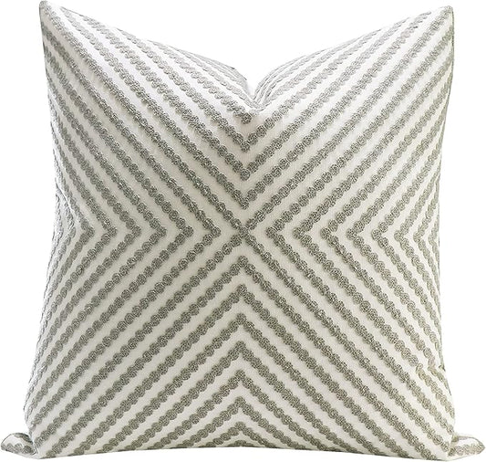 Slow Cow Decorative Embroidery Cushion Cover Grey Dots Embroidered Throw Pillow by SLOW+COW