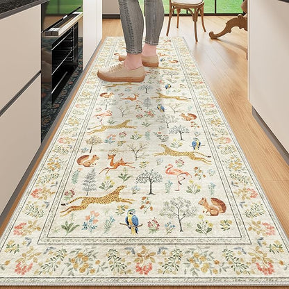 DUKINO 2.6x8 Rug for Hallway, Washable Kitchen Runner Rug by DUKINO